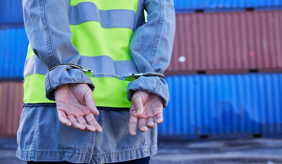 Cargo thief handcuffed