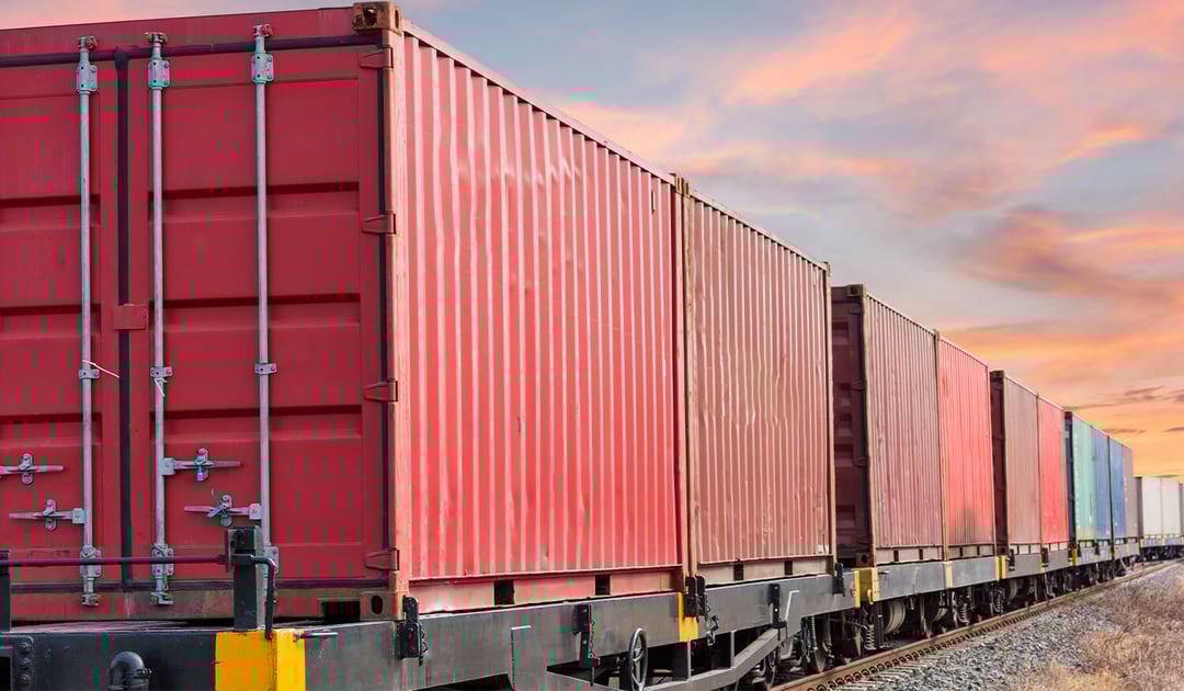 Container Train Sunrise