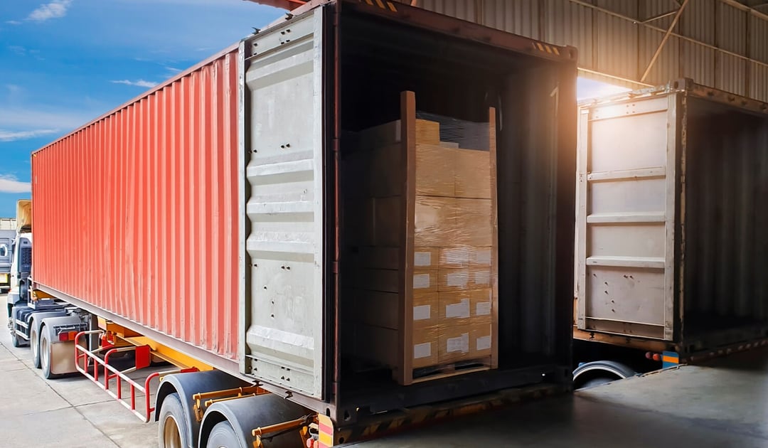 Loading Dock Truck Pallet Container