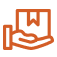 hand holding a box package icon