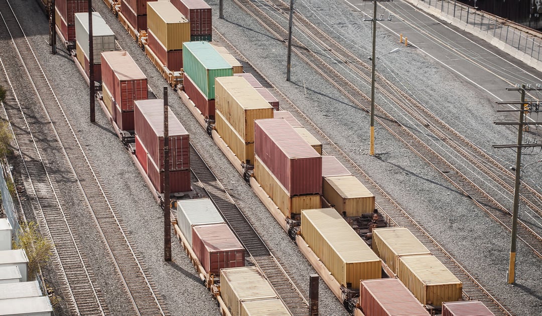 Stacked Containers Port Train