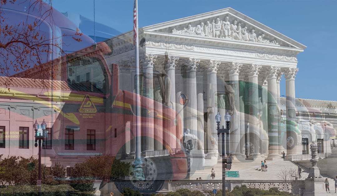 U.S. Supreme Court with Trucks in foreground