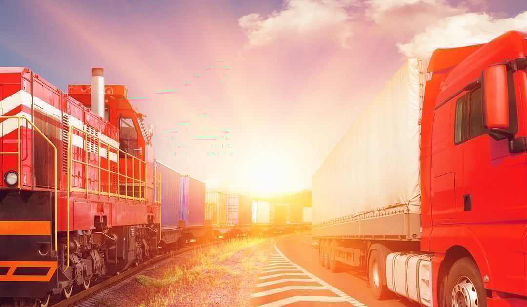 Truck Train Sun