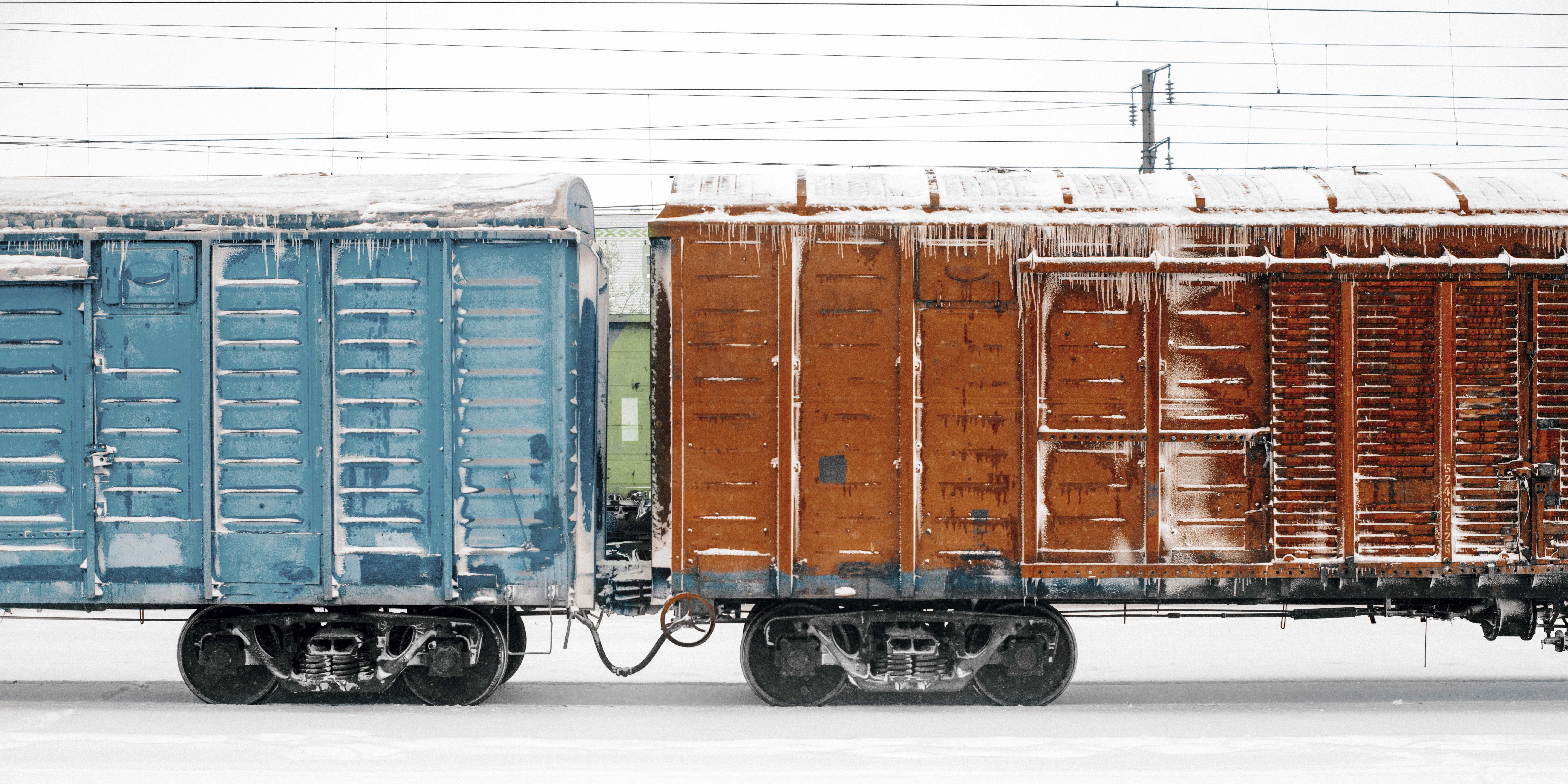 Snowy Freight Train